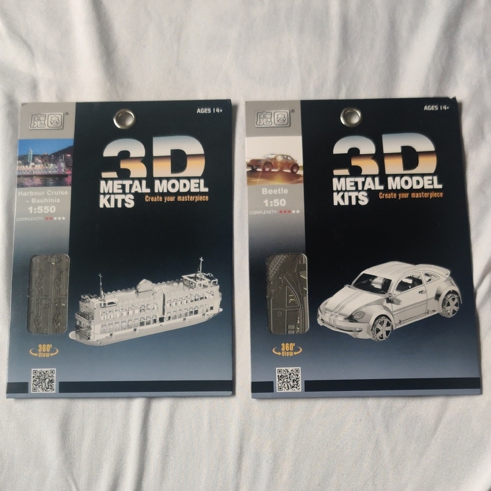 3D Metal Model Kits - Harbour Cruise and Beetle
